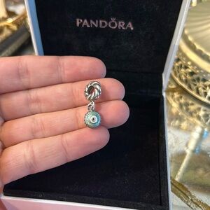 Authentic Pandora WATCHFUL EYE Blue Enamel Dangle Charm #790529EB